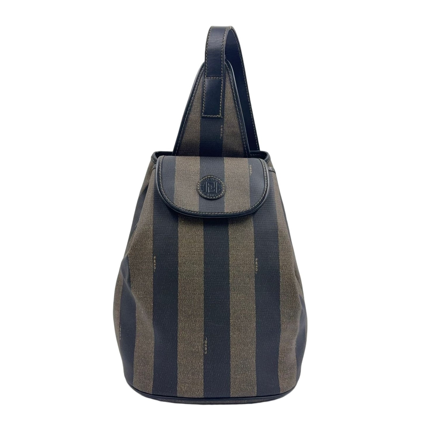 Fendi Pecan Pattern Khaki Brown Shoulder Bag Gold