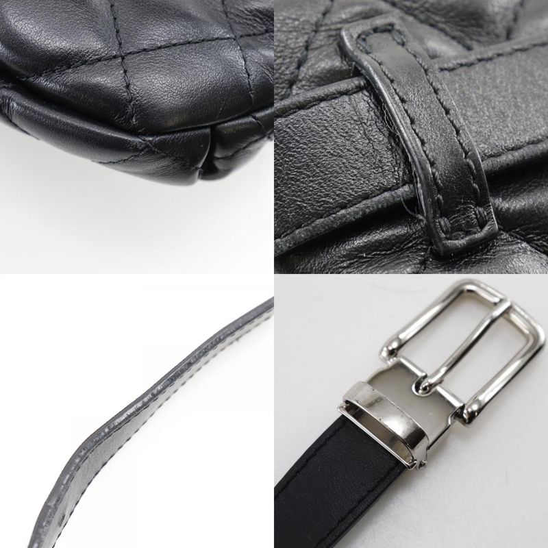 Chanel Matelasse Belt Bag Uniform Lambskin Black Women's Waist Bag