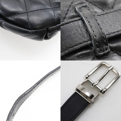 Chanel Matelasse Belt Bag Uniform Lambskin Black Women's Waist Bag