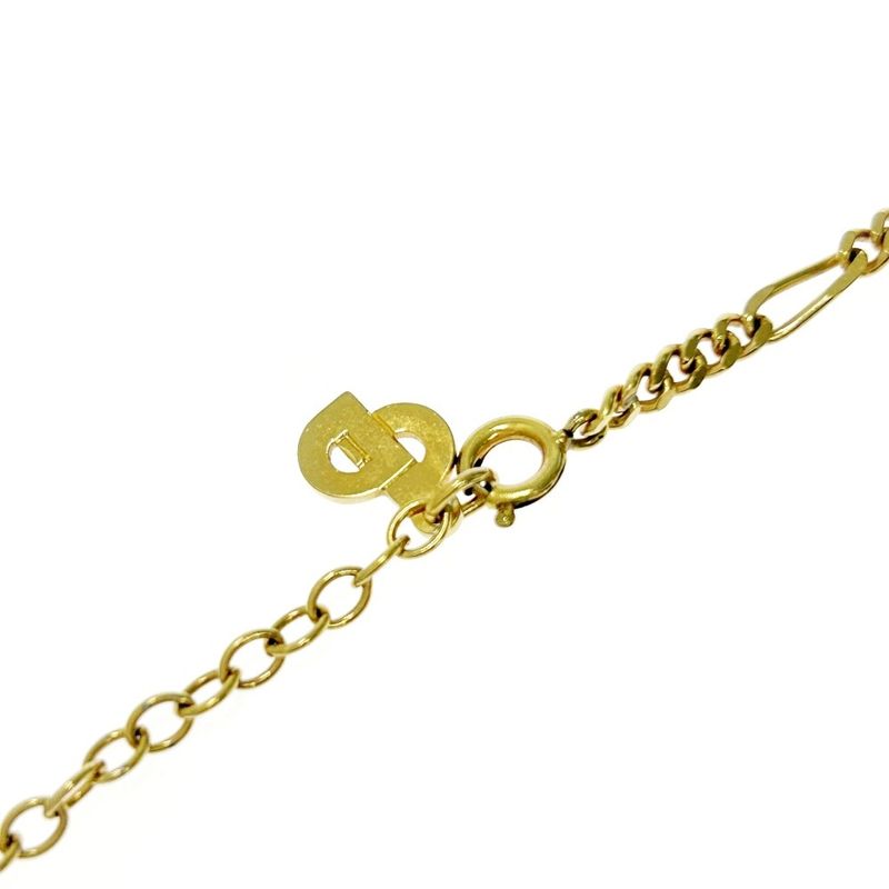 Christian Dior GP Dior Logo Plate Necklace Women's Gold 372398 Necklace
