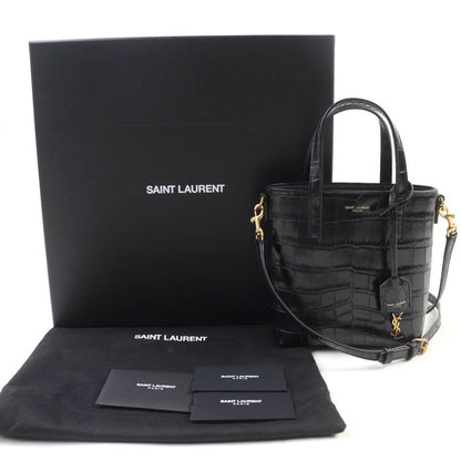 Saint Laurent Paris 712367 Mini Toy Shopping Leather Croc Shape Pressed 2WAY
