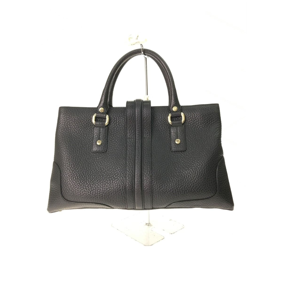 Gucci Women's Gold Hardware Handbag All Leather 131325 Black