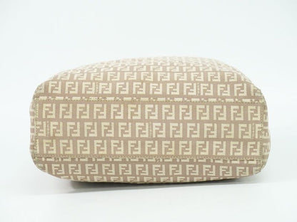 Authentic Fendi Zucchino Tote Handbag Canvas Pink Beige 8bh131 Zucchino Bag