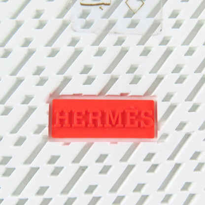 Hermes Iriko Logo Patch Canvas Leather Lace Up High Cut Sneakers White 37.5 — view 11