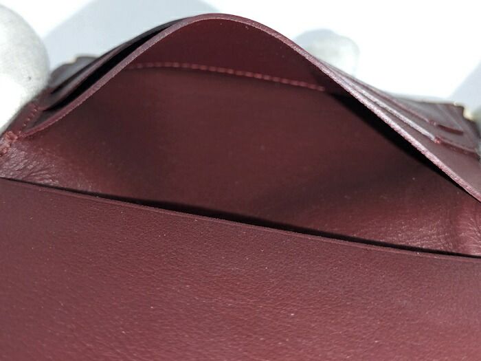 Cartier Mustline Card Case Business Card Holder Leather Bordeaux