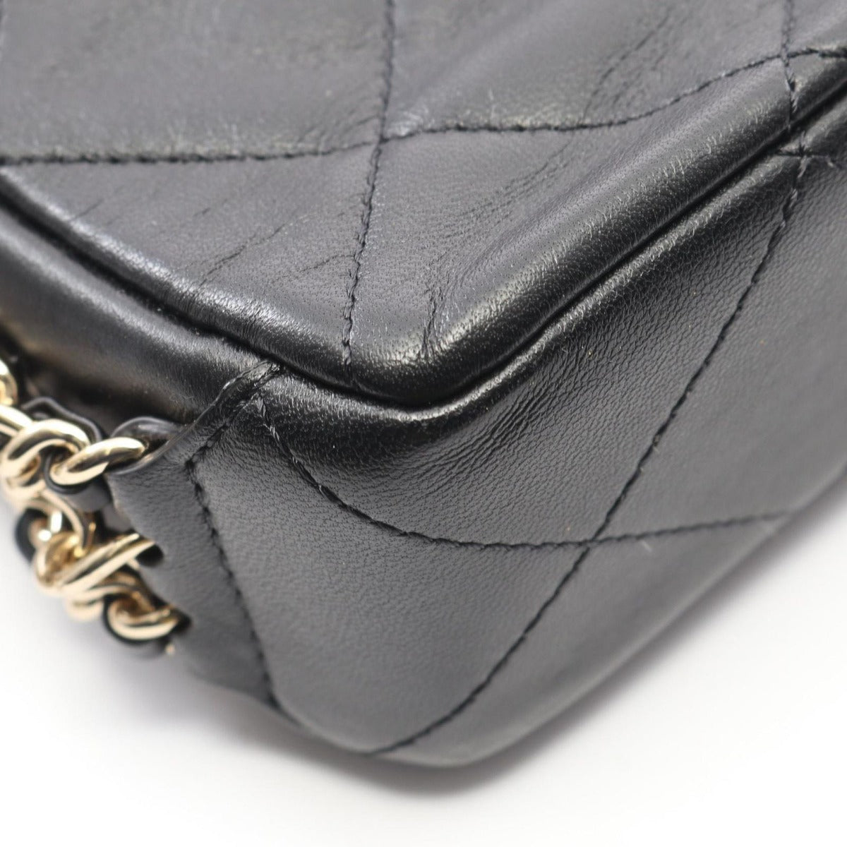 Chanel Shoulder Bag Quilted Black Lambskin Small — view 7