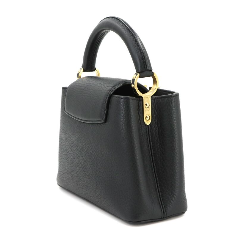 Louis Vuitton Capucines MINI 2way Hand Shoulder Bag Taurillon Leather Noir