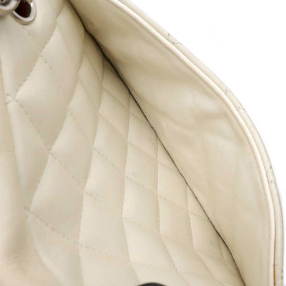 CHANEL Cambon Quilted Ligne Shoulder Bowling Bowler Bag Tote White