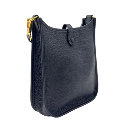 Hermes Evelyne TPM 16 Leather Black Shoulder Bag Gold — view 2
