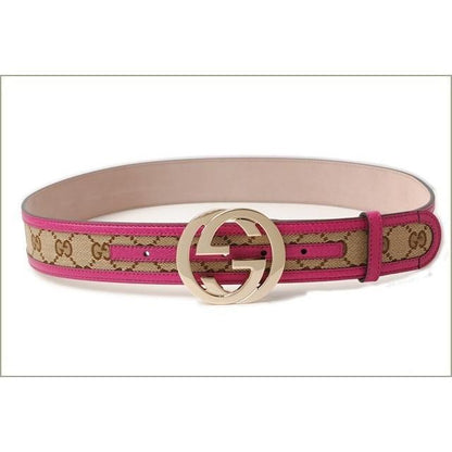 Unused Gucci Belt GG Brown Beige Pink 114876 Fwcgg 8961