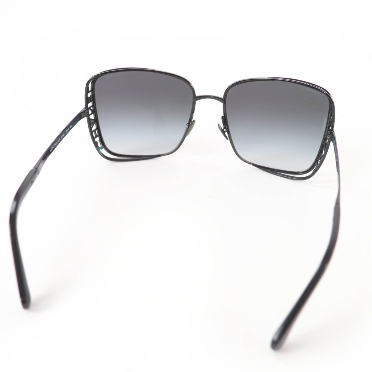 Chanel Logo Square Sunglasses Eyewear Black with Case — view 5