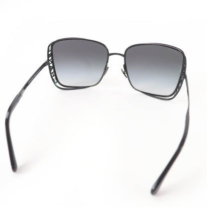 Chanel Logo Square Sunglasses Eyewear Black with Case — view 5
