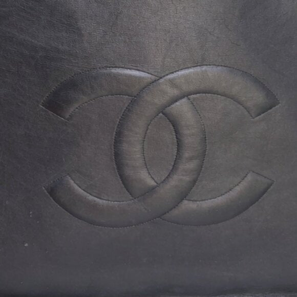 Authentic CHANEL Jumbo XL Shopping Tote Timeless Classic Black Lambskin Vintage — view 15