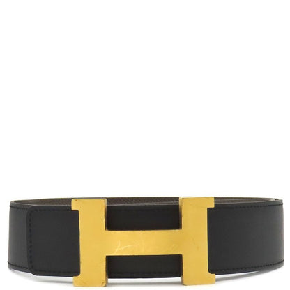 Hermes Belt Constance H 75 Box Calf Vaux Epson Black Etang Gold Hardware
