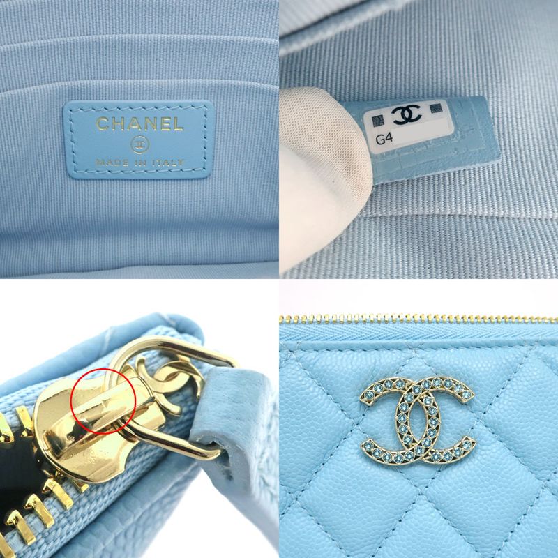 Chanel Flat Pouch Matelasse Light Blue - Light Blue Gdhardware Caviar
