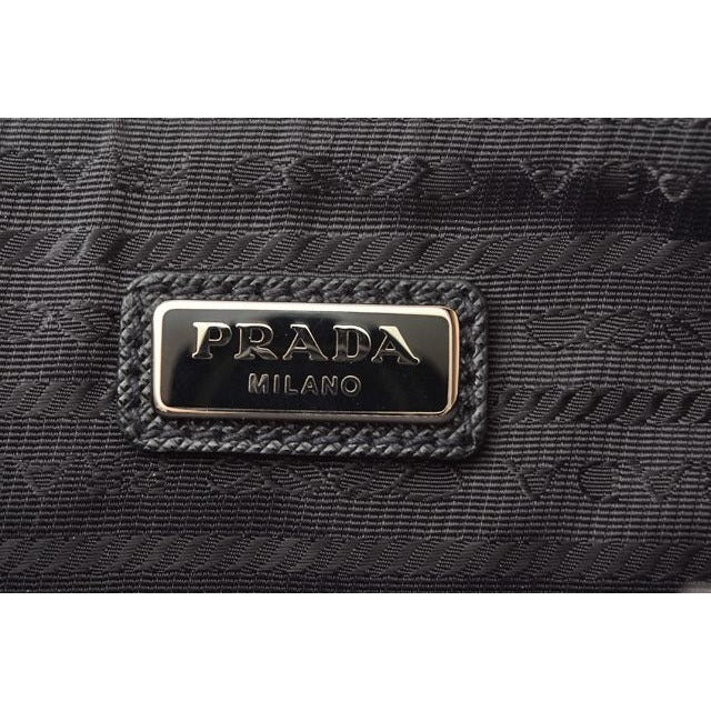 Prada Clutch Bag Travel Pouch Saffiano Patch Patchwork Black Azzurro — view 7