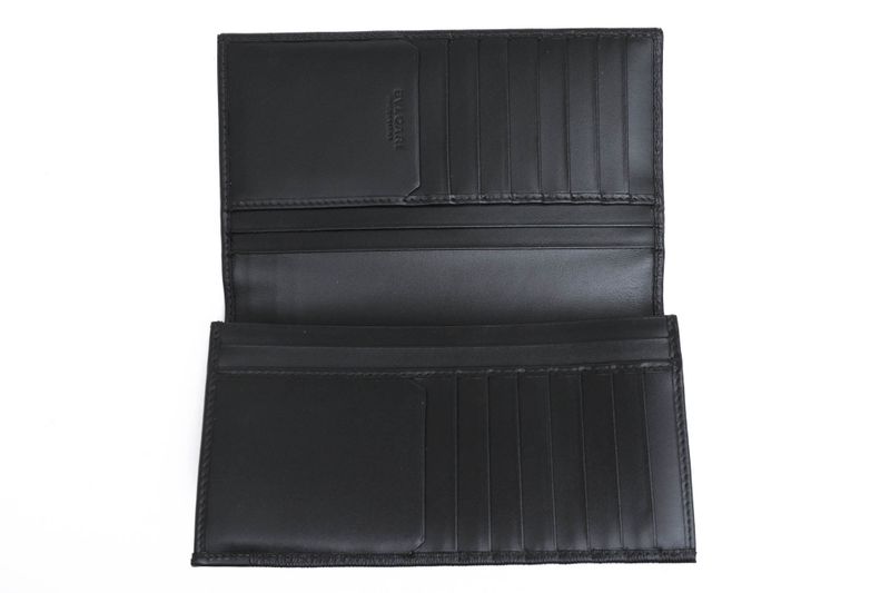 Bvlgari Long Wallet Wallets Men Leather Genuine Black 282852 Wallets Yen