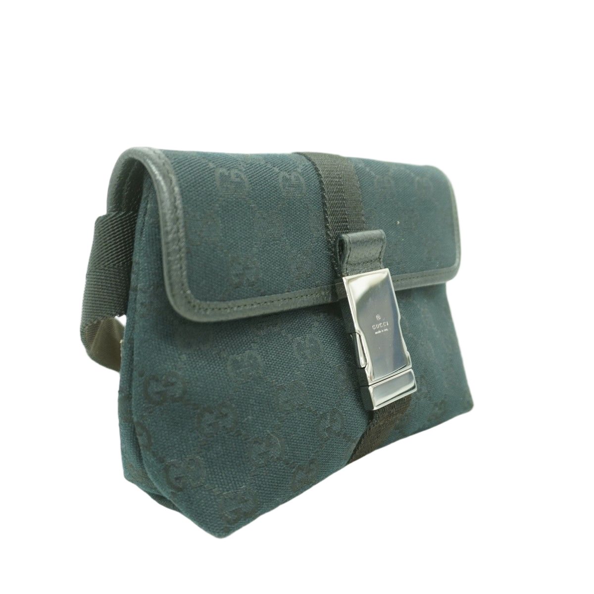 Gucci Waist Bag GG Canvas Black Silver — view 2