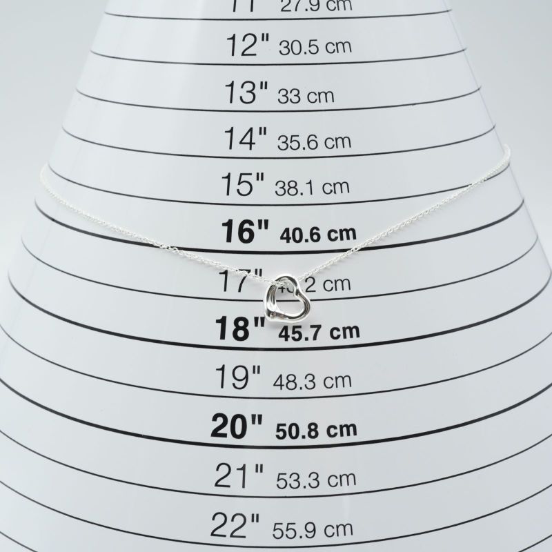 11mm (0.43in) Tiffany & Co Open Heart Necklace XS 24-5748s