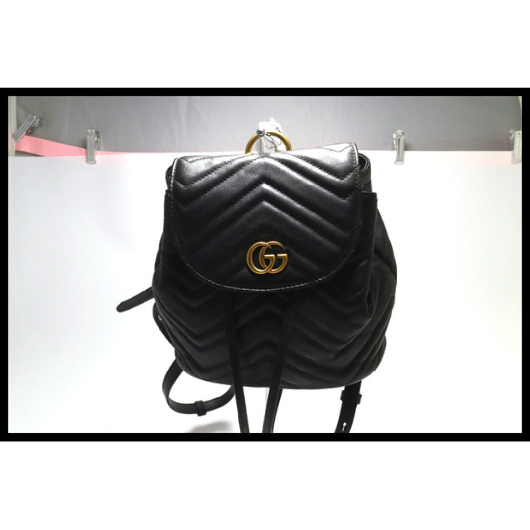 Gucci GG Marmont Backpack Leather Black