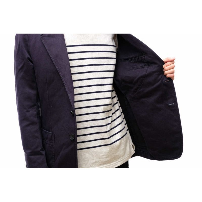 Gucci Tailored Jacket Bleather Jkt Outerwear Men Cotton Canvas Navy Blue — view 5