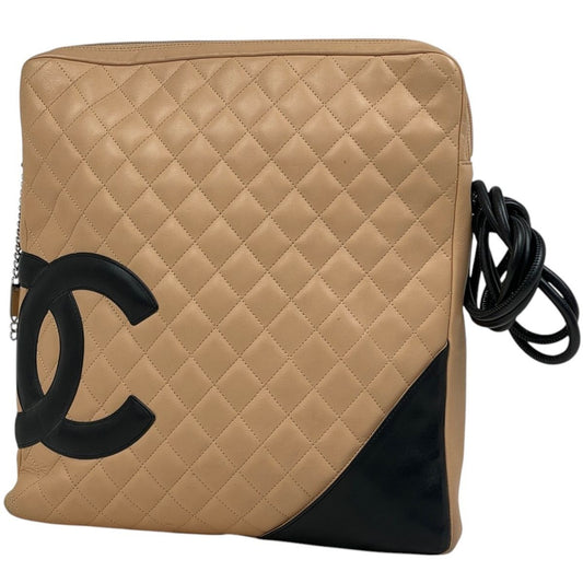 Chanel Cambon Shoulder Bag Beige Black