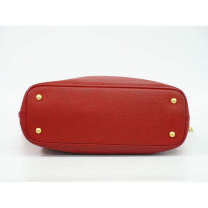 Prada Leather Shoulder Bag Tote Red — view 3