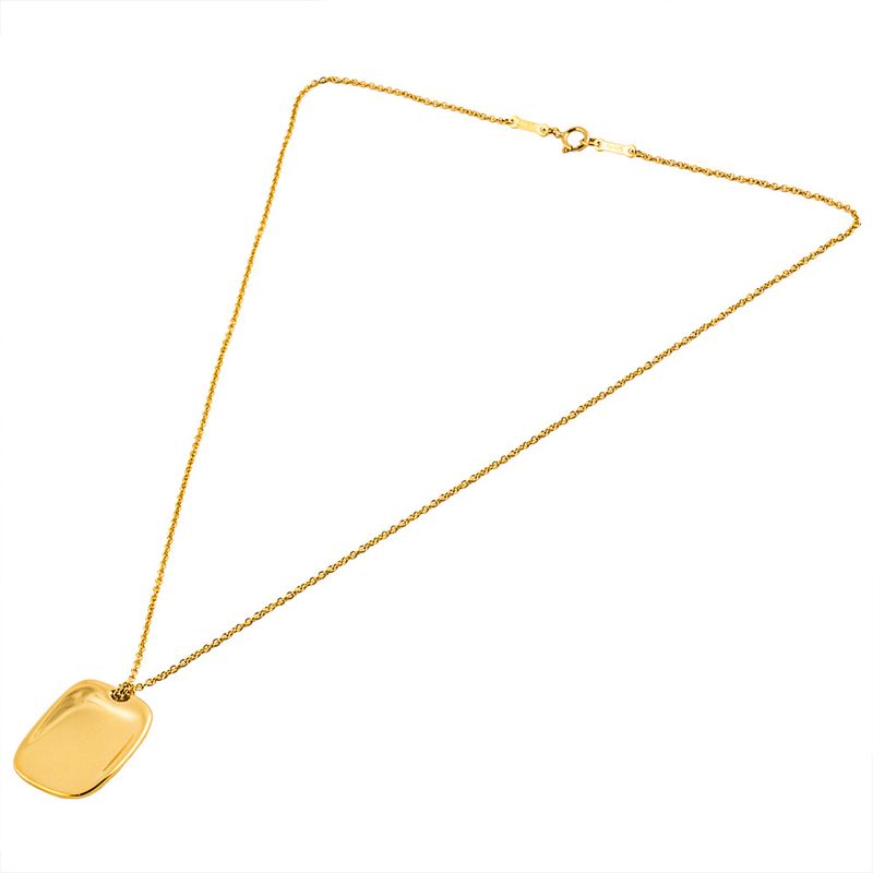 Tiffany & Co Tiffany & Co Square Plate Necklace 18K Yellow Gold 86g Yellow Gold