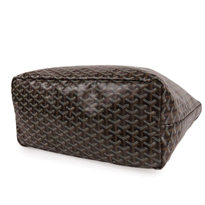 Goyard Saint Louis GM Black Brown Canvas Leather Tote Bag — view 3
