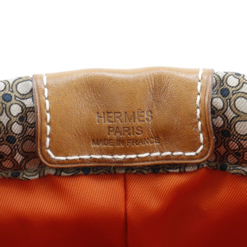 Hermes Fourbi 20 Carre EN Cravates Silk And Vaux Varenia Brown/orange □R Ladies