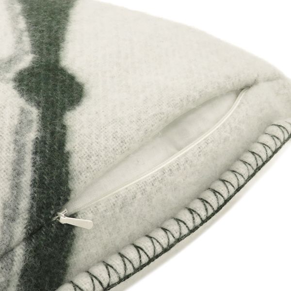 Hermes Tattersall Cushion Wool Cashmere Follet White Hardware Cabas - Removable
