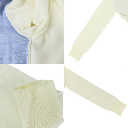 Loewe Cardigan XS Wool Ivory Sac Blue Asymmetrical Bicolor Apparel Women Ladies