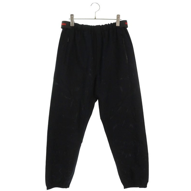 Prada Rubber Logo Waist Tape Nylon Long Pants 46