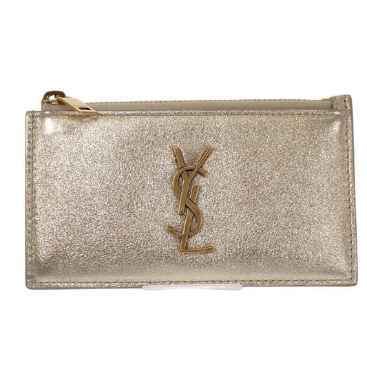 Saint Laurent Zipped Fragment Card Case Coin Compact Wallet Chien