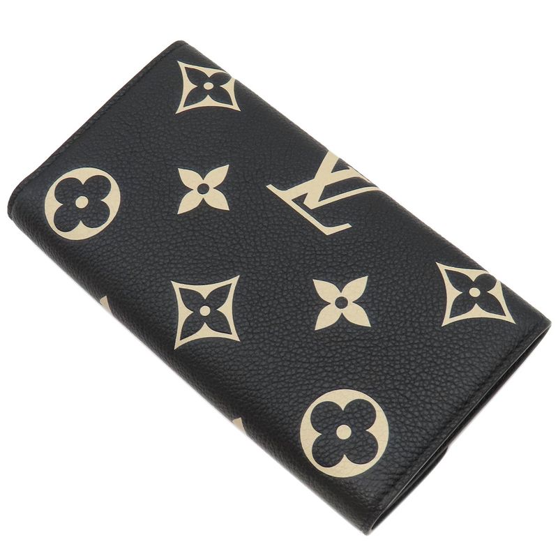 Louis Vuitton Long Wallet Portefeuille Sarah Monogram Empreinte Black and Beige