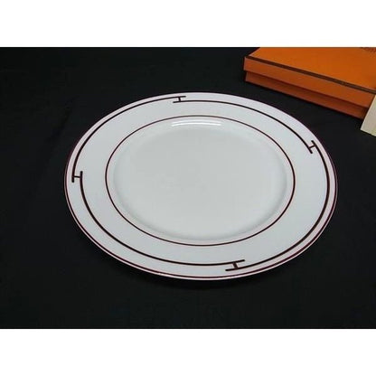 Hermes Rhythm Plate Tableware White Red