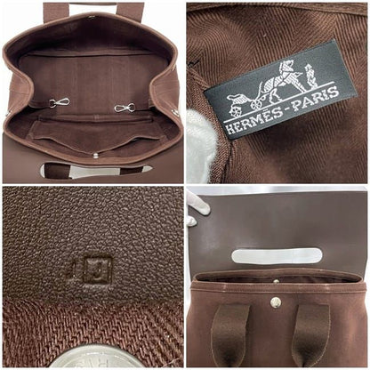 Hermes Handbag Valparaiso PM Brown Excellent Condition Canvas