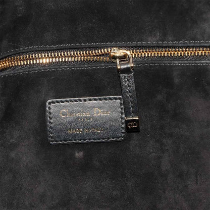 Christian DIOR Macrocannage Book Tote Medium 2way Shoulder Bag Leather 90291006