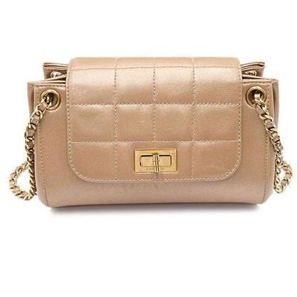 Chanel Chocobar 255 Double Leather Beige Handbag