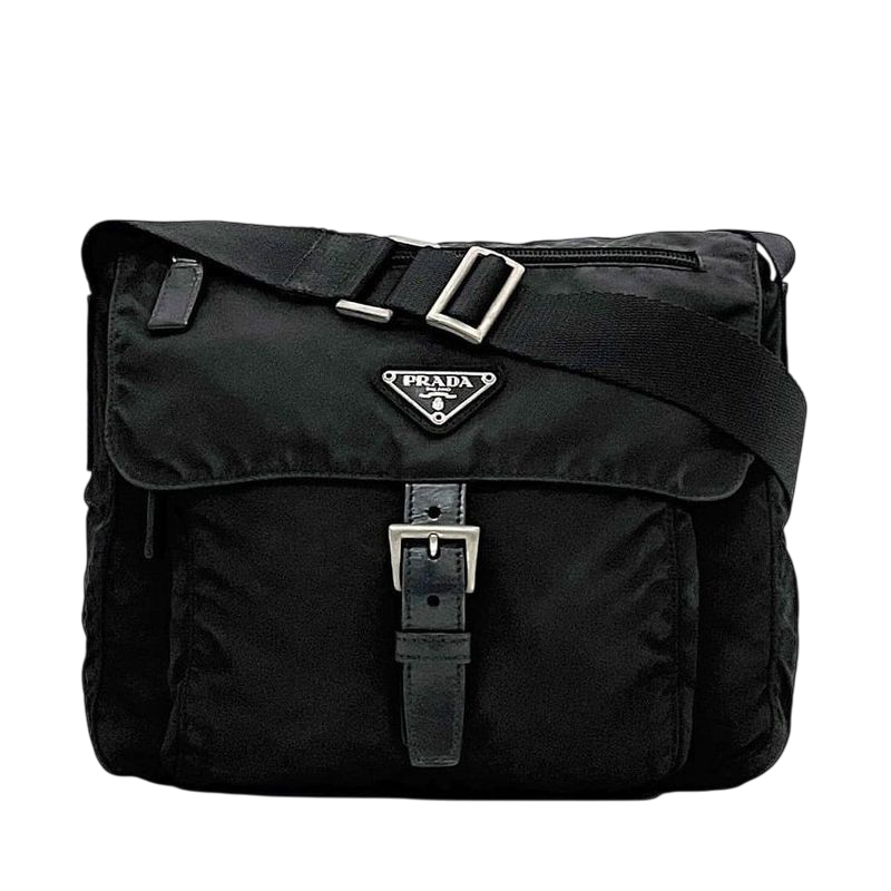 Prada Shoulder Bag Black NERO Tessuto Bt8994