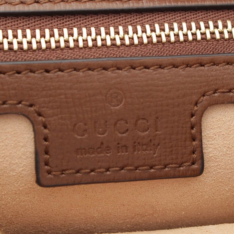 Gucci 1955 Horsebit GG Supreme Canvas Crossbody Gold Shoulder Bag 645454 Brown