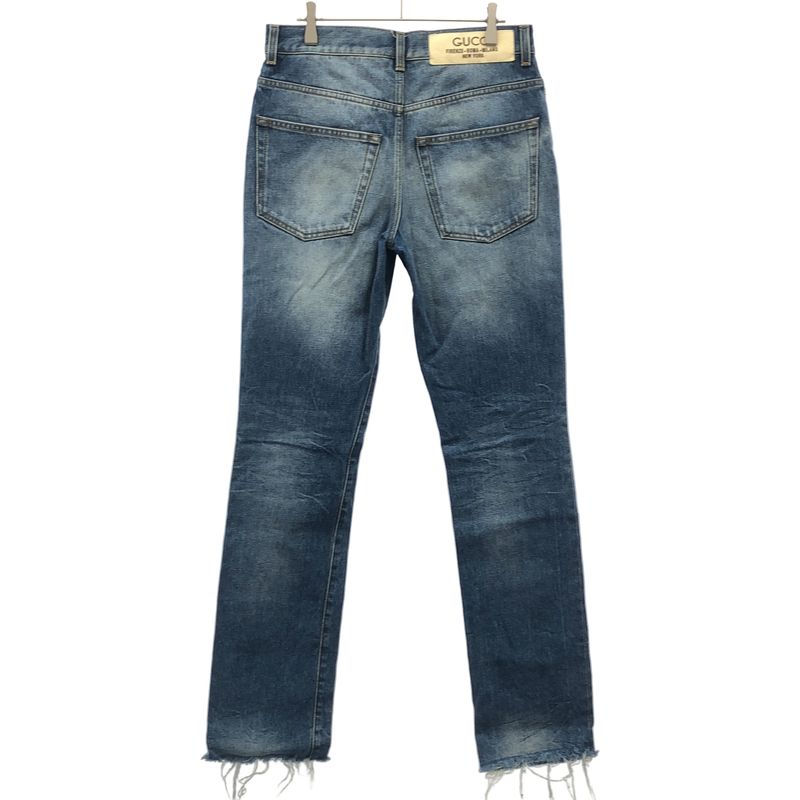 Gucci 23aw Delave Denim Jeans Vintage Cutoff Denim Pants 760651 Xdc01 Indigo 31