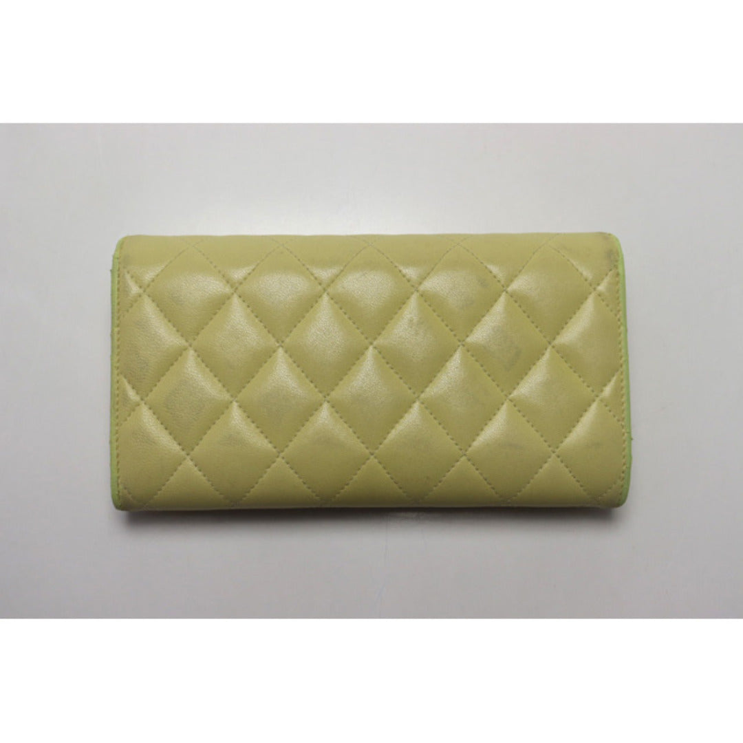 Chanel Quilted GD Metal Fittings Bifold Wallet