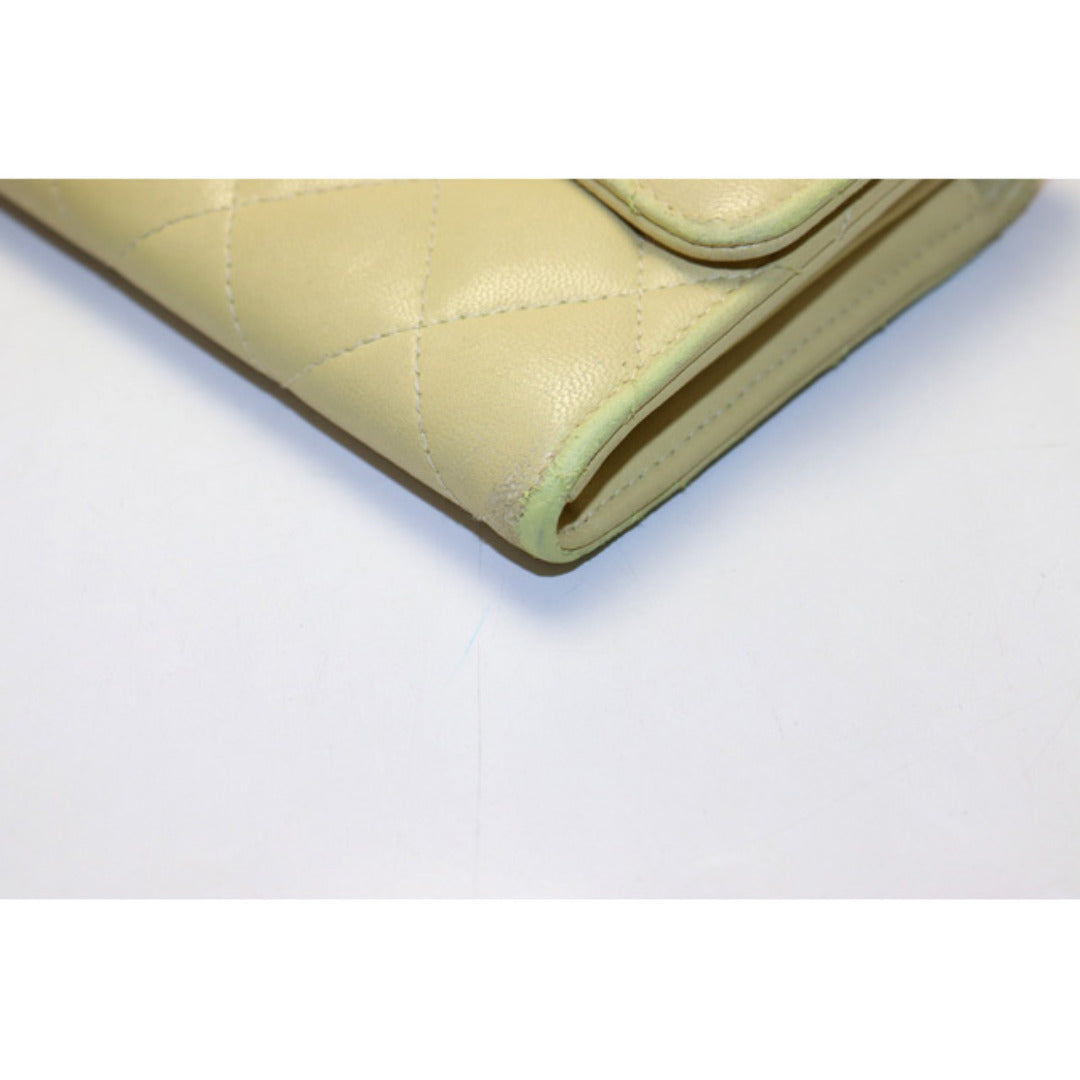 Chanel Quilted GD Metal Fittings Bifold Wallet