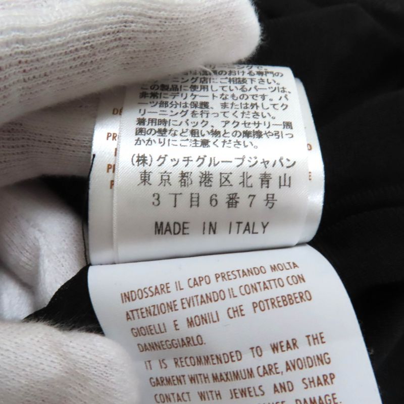 Gucci 310720 Ribbon Design Silk Wrap Dress Black M Hanger Genuine