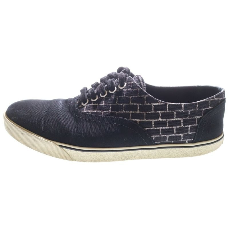 Celine Canvas Low Cut Sneakers Black White