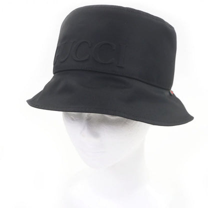 Gucci Embossed Logo Sherry Line Bucket Hat Black
