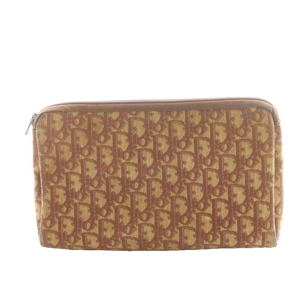 Dior Clutch Canvas Trotter Pattern Beige Brown SS