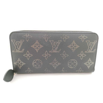 Louis Vuitton Monogram Mahina Zippy Wallet Black Gold Leather