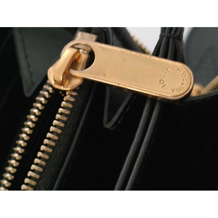 Louis Vuitton Monogram Mahina Zippy Wallet Black Gold Leather — view 8